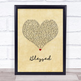Thomas Rhett Blessed Vintage Heart Song Lyric Wall Art Print