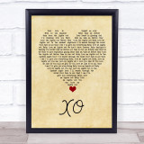 Beyonce XO Vintage Heart Song Lyric Wall Art Print