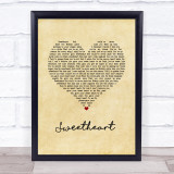 Thomas Rhett Sweetheart Vintage Heart Song Lyric Wall Art Print
