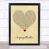 Thomas Rhett Unforgettable Vintage Heart Song Lyric Wall Art Print