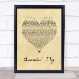 Tim Buckley Buzzin' Fly Vintage Heart Song Lyric Wall Art Print