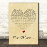 Tindersticks My Oblivion Vintage Heart Song Lyric Wall Art Print