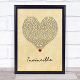 Tinie Tempah Invincible Vintage Heart Song Lyric Wall Art Print