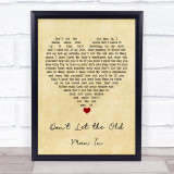 Toby Keith Don't Let the Old Man In Vintage Heart Song Lyric Wall Art Print