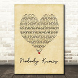 Tony Rich Nobody Knows Vintage Heart Song Lyric Wall Art Print