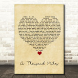 Vanessa Carlton A Thousand Miles Vintage Heart Song Lyric Wall Art Print