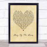 Wah Mighty Story Of The Blues Vintage Heart Song Lyric Wall Art Print