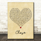 Westlife Close Vintage Heart Song Lyric Wall Art Print