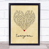 Will Young Evergreen Vintage Heart Song Lyric Wall Art Print