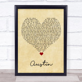 Blake Shelton Austin Vintage Heart Song Lyric Wall Art Print