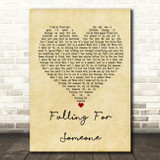 Blossoms Falling For Someone Vintage Heart Song Lyric Wall Art Print