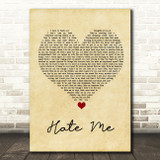 Blue October Hate Me Vintage Heart Song Lyric Wall Art Print