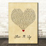 Bob Marley Stir It Up Vintage Heart Song Lyric Wall Art Print
