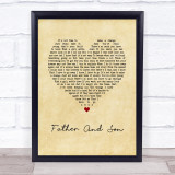Boyzone Father And Son Vintage Heart Song Lyric Wall Art Print