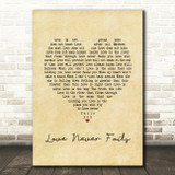Brandon Heath Love Never Fails Vintage Heart Song Lyric Wall Art Print