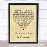 Bryan Adams Let's Make a Night to Remember Vintage Heart Song Lyric Wall Art Print