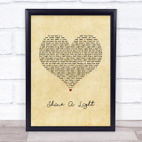 Bryan Adams Shine A Light Vintage Heart Song Lyric Wall Art Print