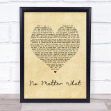 Calum Scott No Matter What Vintage Heart Song Lyric Wall Art Print