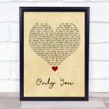 Calum Scott Only You Vintage Heart Song Lyric Wall Art Print