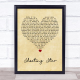 Air Traffic Shooting Star Vintage Heart Song Lyric Wall Art Print