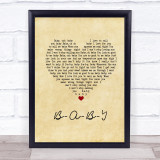 Carla Thomas B-A-B-Y Vintage Heart Song Lyric Wall Art Print