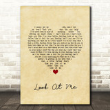 Carrie Underwood Look At Me Vintage Heart Song Lyric Wall Art Print