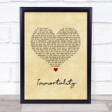 Celine Dion Immortality Vintage Heart Song Lyric Wall Art Print