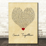 Chris Brown Come Together Vintage Heart Song Lyric Wall Art Print