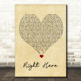 Chris Brown Right Here Vintage Heart Song Lyric Wall Art Print