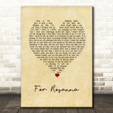 Chris De Burgh For Rosanna Vintage Heart Song Lyric Wall Art Print