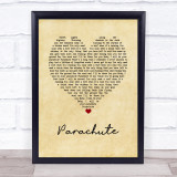 Chris Stapleton Parachute Vintage Heart Song Lyric Wall Art Print
