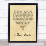 Christie Yellow River Vintage Heart Song Lyric Wall Art Print