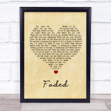 Alan Walker Faded Vintage Heart Song Lyric Wall Art Print