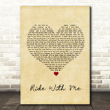 Cody Johnson Ride With Me Vintage Heart Song Lyric Wall Art Print