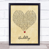 Colbie Caillat Bubbly Vintage Heart Song Lyric Wall Art Print