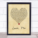 Collin Raye Love, Me Vintage Heart Song Lyric Wall Art Print