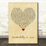Counting Crows Accidentally In Love Vintage Heart Song Lyric Wall Art Print