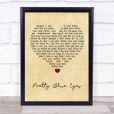 Craig Douglas Pretty Blue Eyes Vintage Heart Song Lyric Wall Art Print