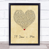 Dan + Shay 19 You + Me Vintage Heart Song Lyric Wall Art Print