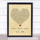 Daniel Bedingfield Never Gonna Leave Your Side Vintage Heart Song Lyric Wall Art Print
