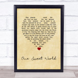 Dave Matthews Band One Sweet World Vintage Heart Song Lyric Wall Art Print