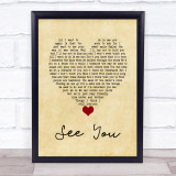 Depeche Mode See You Vintage Heart Song Lyric Wall Art Print