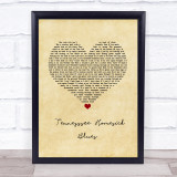 Dolly Parton Tennesssee Homesick Blues Vintage Heart Song Lyric Wall Art Print