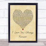 Donna Lewis I Love You Always Forever Vintage Heart Song Lyric Wall Art Print