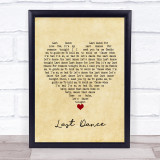 Donna Summer Last Dance Vintage Heart Song Lyric Wall Art Print
