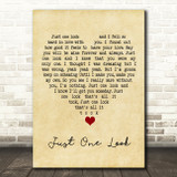 Doris Troy Just One Look Vintage Heart Song Lyric Wall Art Print