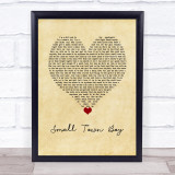 Dustin Lynch Small Town Boy Vintage Heart Song Lyric Wall Art Print