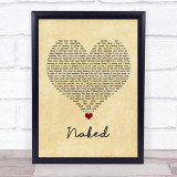 Ella Mai Naked Vintage Heart Song Lyric Wall Art Print