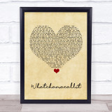 Ella Mai, Chris Brown Whatchamacallit Vintage Heart Song Lyric Wall Art Print