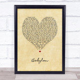 5 Seconds Of Summer Babylon Vintage Heart Song Lyric Wall Art Print